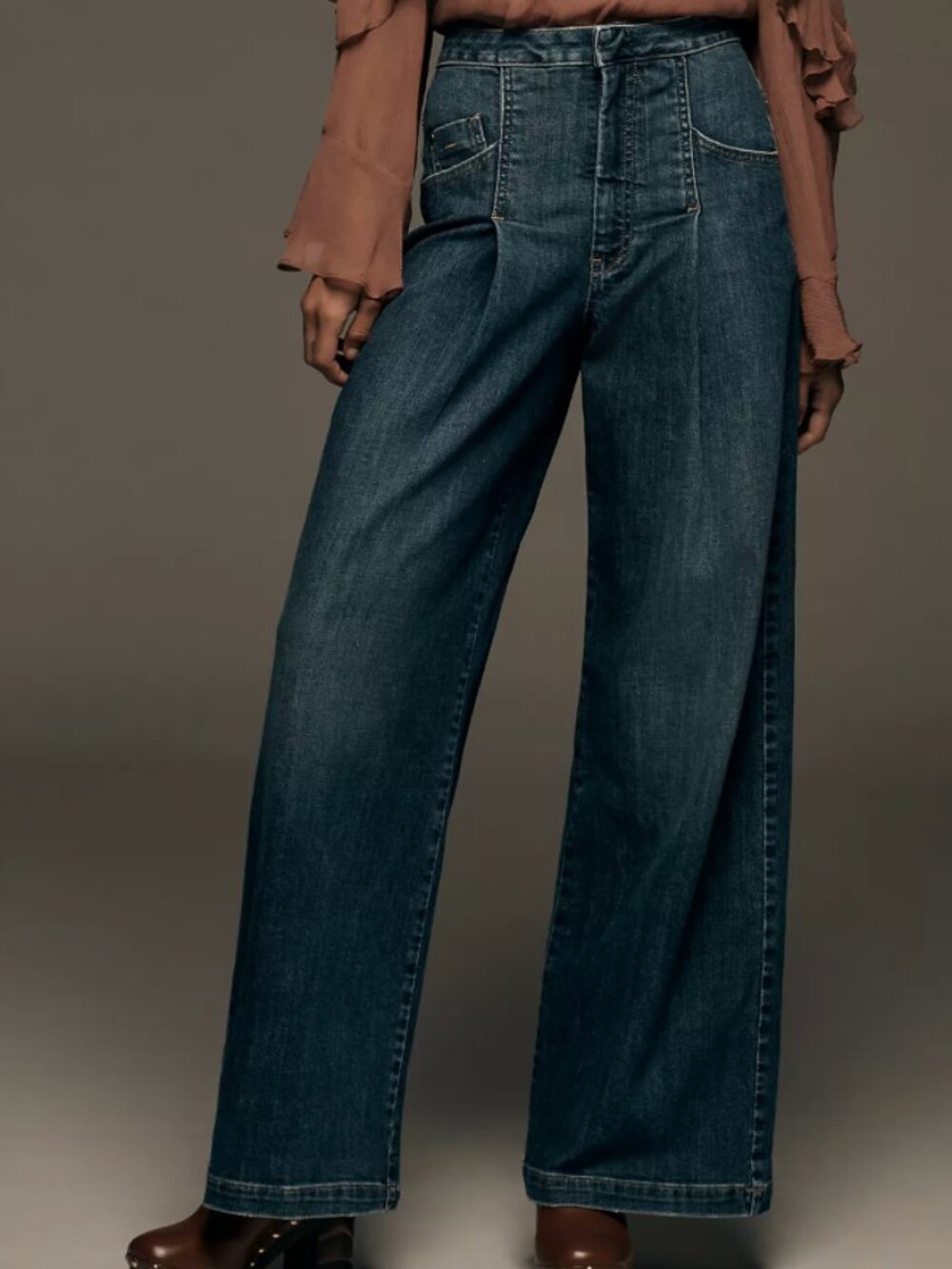 PILCRO -Emory Pleated High Rise Wide Leg Jeans Size 26